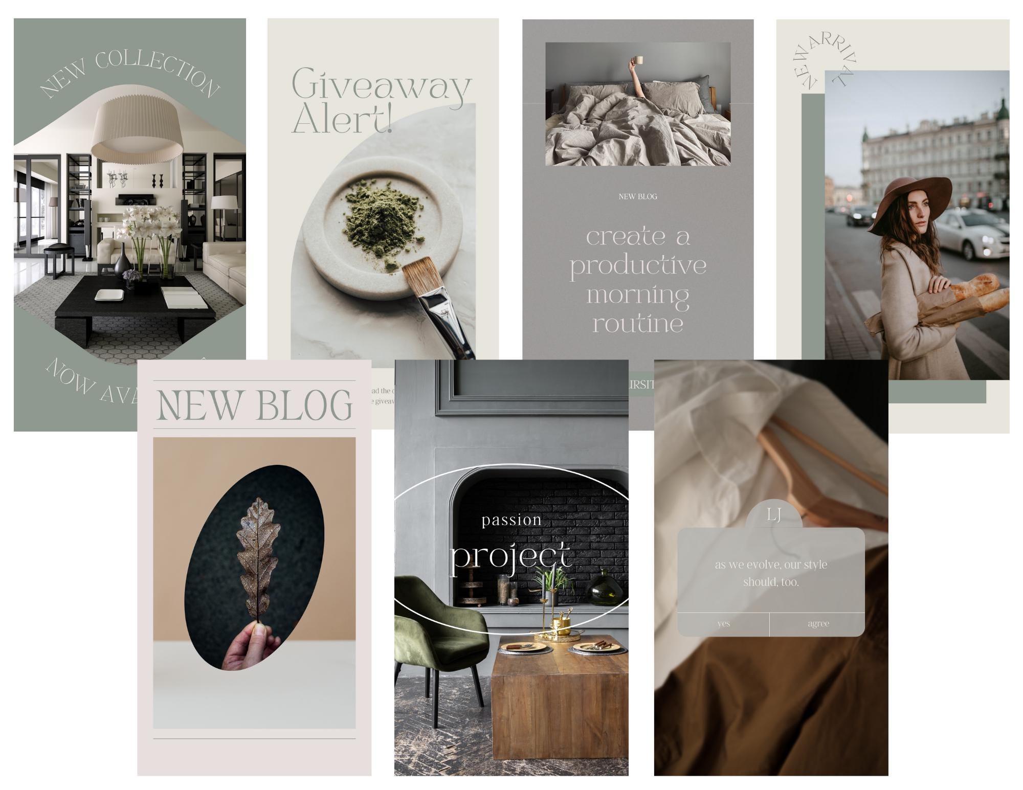 Sophisticated Instagram story. Instagram story templates. Moody story vibe. Canva story template. Influencer story template. Chic story.