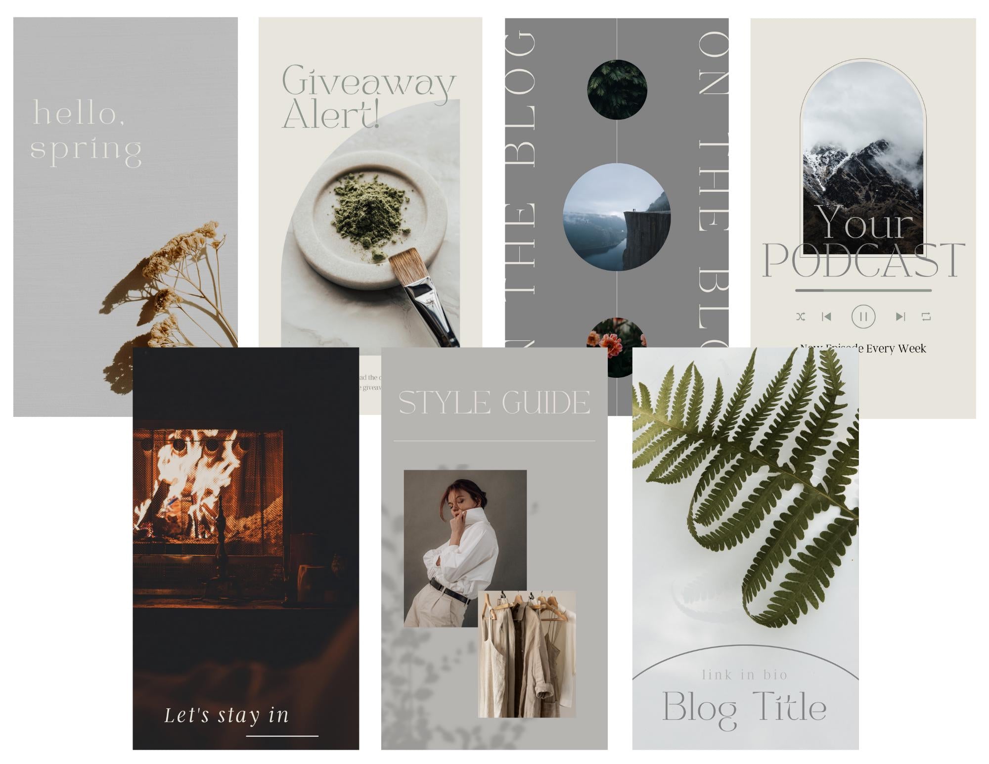 Sophisticated Instagram story. Instagram story templates. Moody story vibe. Canva story template. Influencer story template. Chic story.