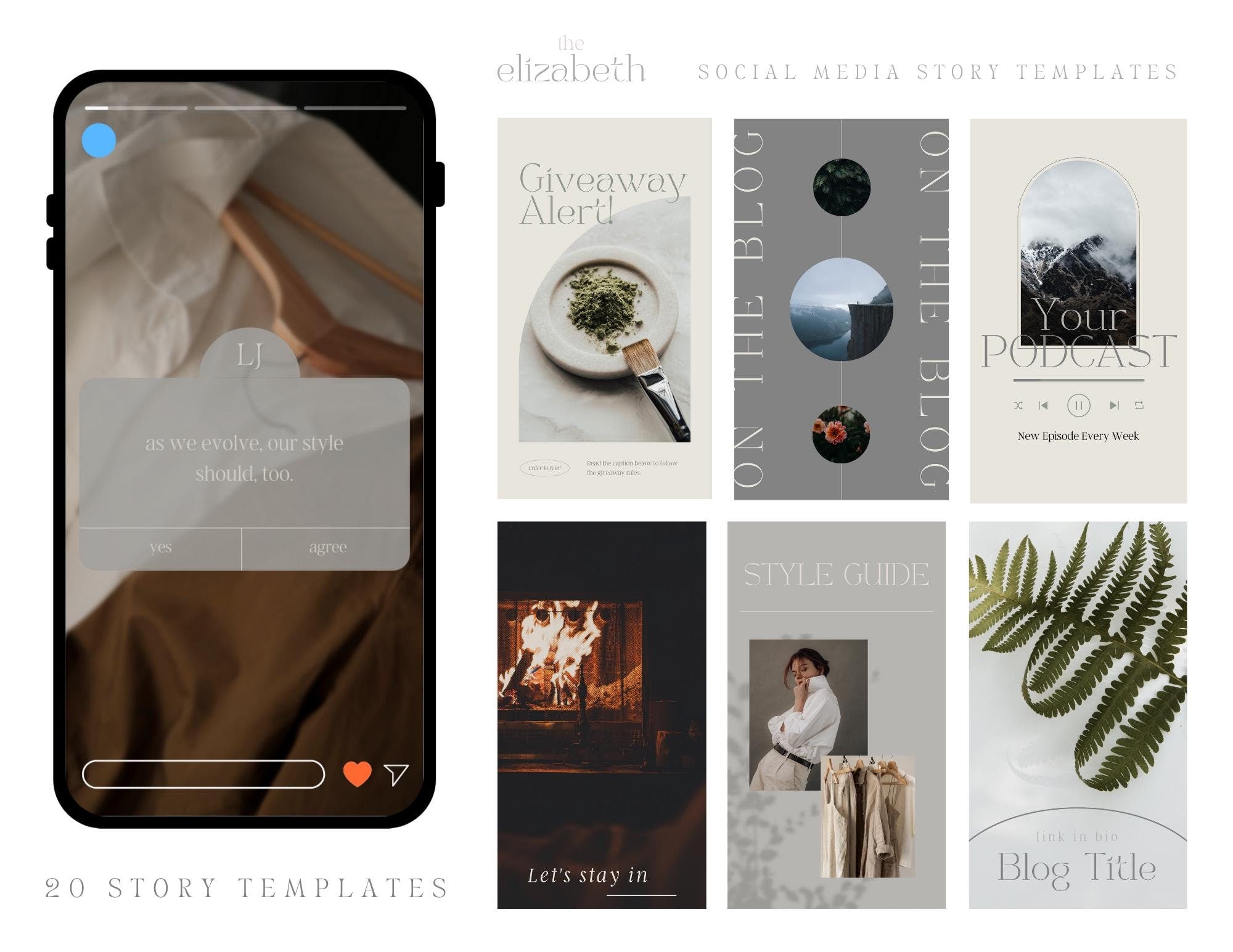 Sophisticated Instagram story. Instagram story templates. Moody story vibe. Canva story template. Influencer story template. Chic story.