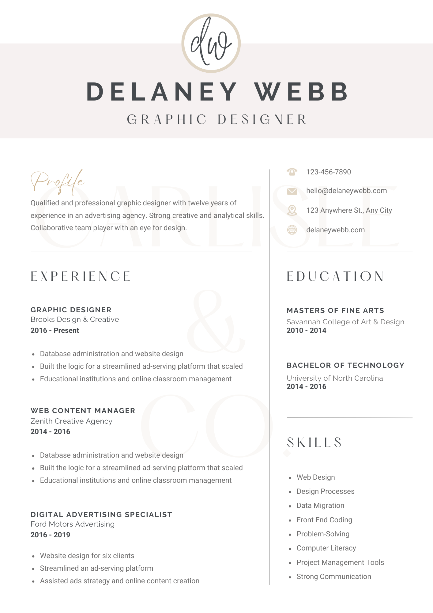 Resume: Creative One
