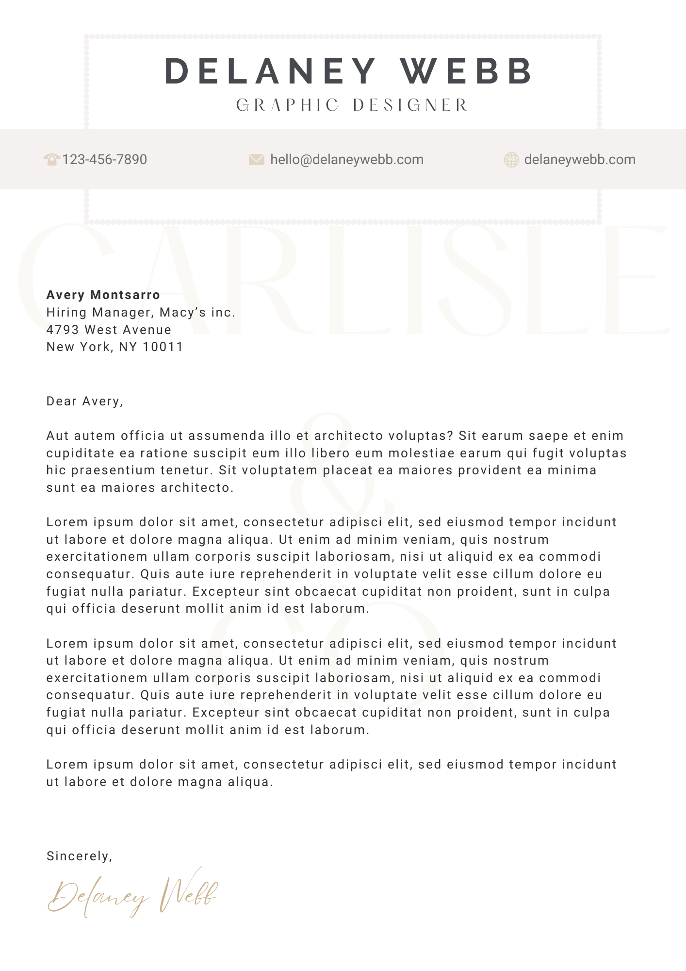Cover Letter: The Creative One