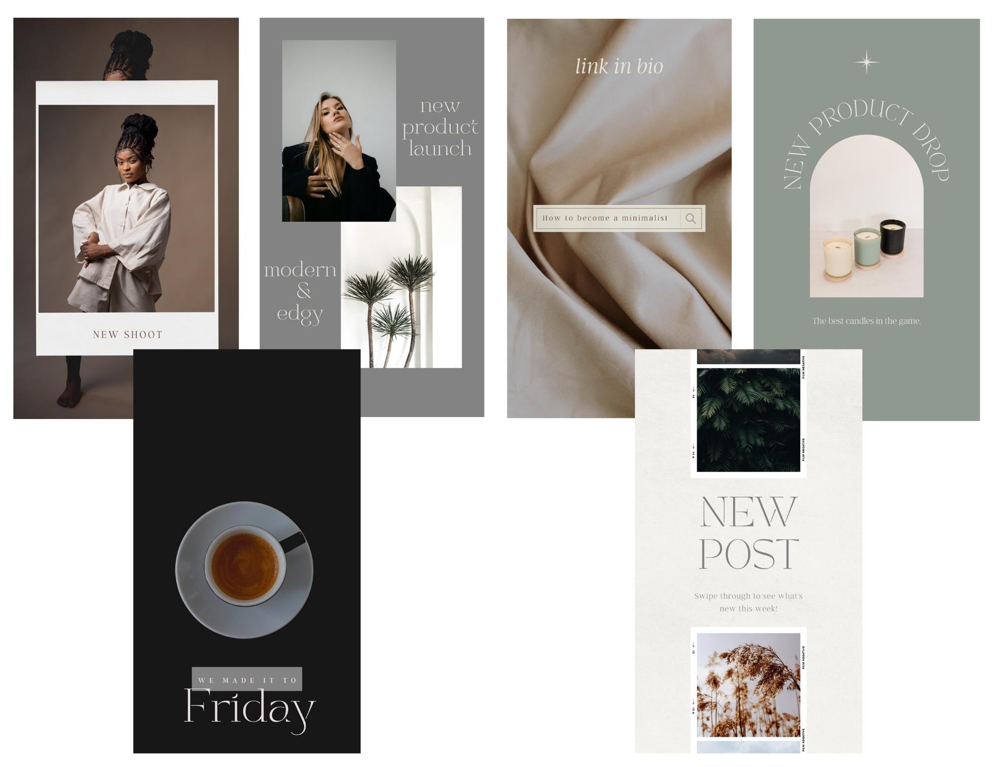 Sophisticated Instagram story. Instagram story templates. Moody story vibe. Canva story template. Influencer story template. Chic story.
